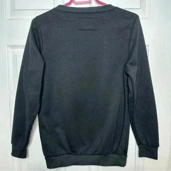 Happy Holidays! Christmas Snowman Sweatshirt Black Size Medium - Picture 11 of 16